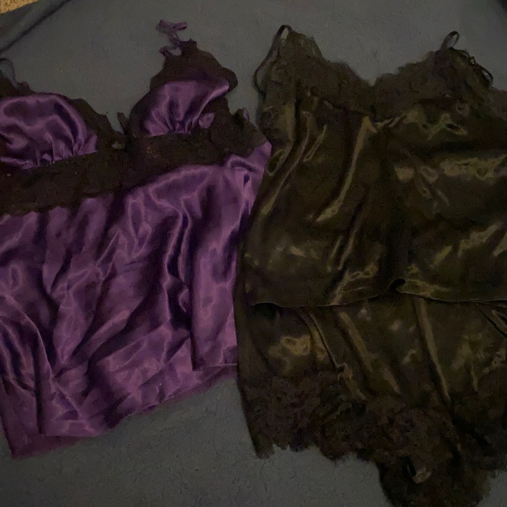 Cute black set and purple top